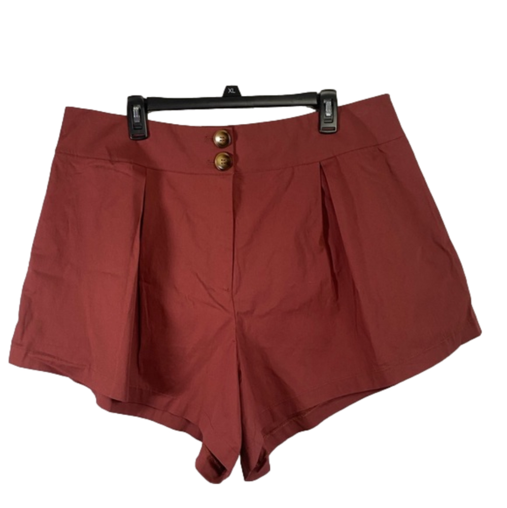 Fashion to Figure Adobe Red Shelley High Waisted Shorts SKU442